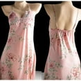 thumbnail image 5 of Douhoow Women's Pajama Dress Floral Sling Padded Sleepwear Summer V-Neck Backless Nightdress, 5 of 7