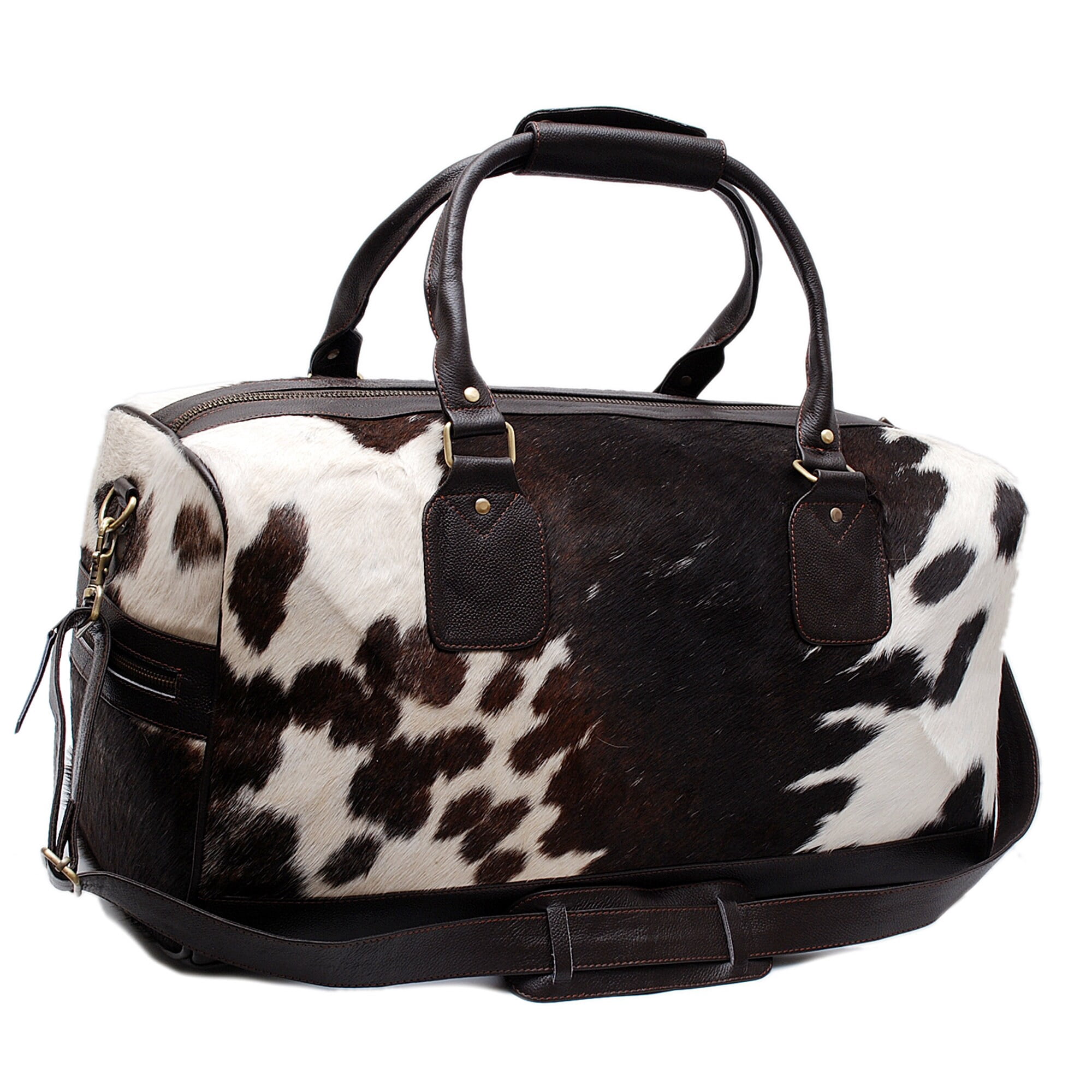 Duffel Cowhide Large Leather Women Travel Weekend Holiday Bag Men Sport Overnight Weekender Tricolour Leather Duffle Bag KDL-11