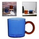 thumbnail image 4 of Taza de café de vidrio con asa, aspecto cristalino, 300 ml, vasos para beber sin plomo azul, 4 of 8