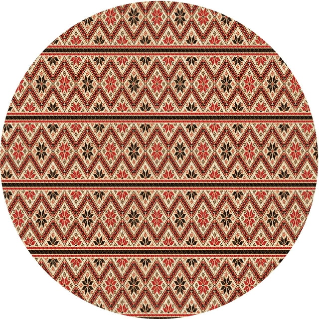 Ahgly Company Tapis d'Intérieur Lavables en Machine, Ronds, Rouges, Tomates de Transition, Ronds de 6 Pi