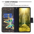thumbnail image 4 of Feishell iPhone 12 Mini Case Zipper Purse Embossed Pattern Premium Leather Wallet Cover Flip Stand Card Slots Holder Magnetic with Wrist Strap Case for Apple iPhone 12 Mini, Big Butterfly, 4 of 9