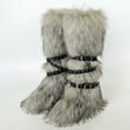thumbnail image 5 of Women's Winter Warm Fluffy Faux Fur Knee High Snow Boots - Fashionable Cross Belt Buckle Boots, 5 of 5
