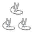 thumbnail image 1 of Minnieouse Anillo abierto con letras mayúsculas, anillos de diamantes de imitación portátiles, fiesta de viaje, Club, maquillaje decorativo, Type1 NO1, 1 of 6