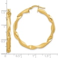 thumbnail image 2 of 14k Solid Yellow Gold Polished and Brushed Twisted Hoop Earrings 39.29x37.85mm Wide 3.7mm Thick Hoop Earring for Women, 2 of 2
