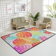thumbnail image 4 of SKYSONIC Area Rug Summer Exotic Floral Palm Leaves Nursery Rug Floor Mat Kids Playing Mat 5'x 3'3" (60 x 39 in) for Living Room Bedroom, 4 of 6