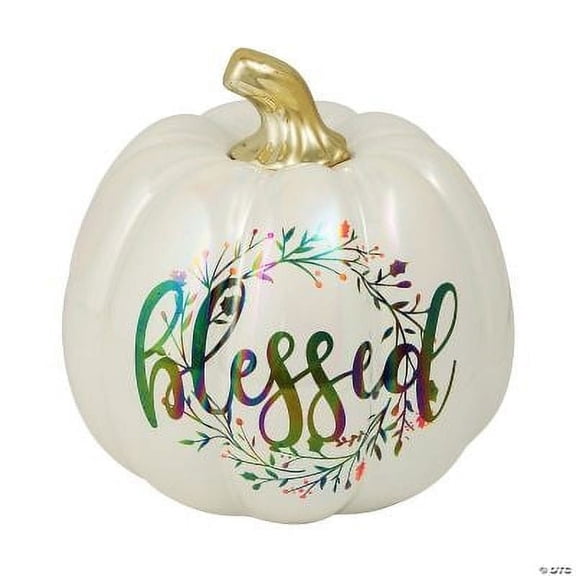 Ceramic Blessed Pumpkin, Fall, Home Decor, 1 Piece