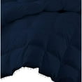 thumbnail image 3 of DNG Creations 3 Piece Pom Pom Box Design Comforter 550 GSM All Season White Vintage Pom-Pom Fringe ( Oversized Queen Size ) 100% Egyptian Cotton, Solid Navy Blue Colour, 3 of 5