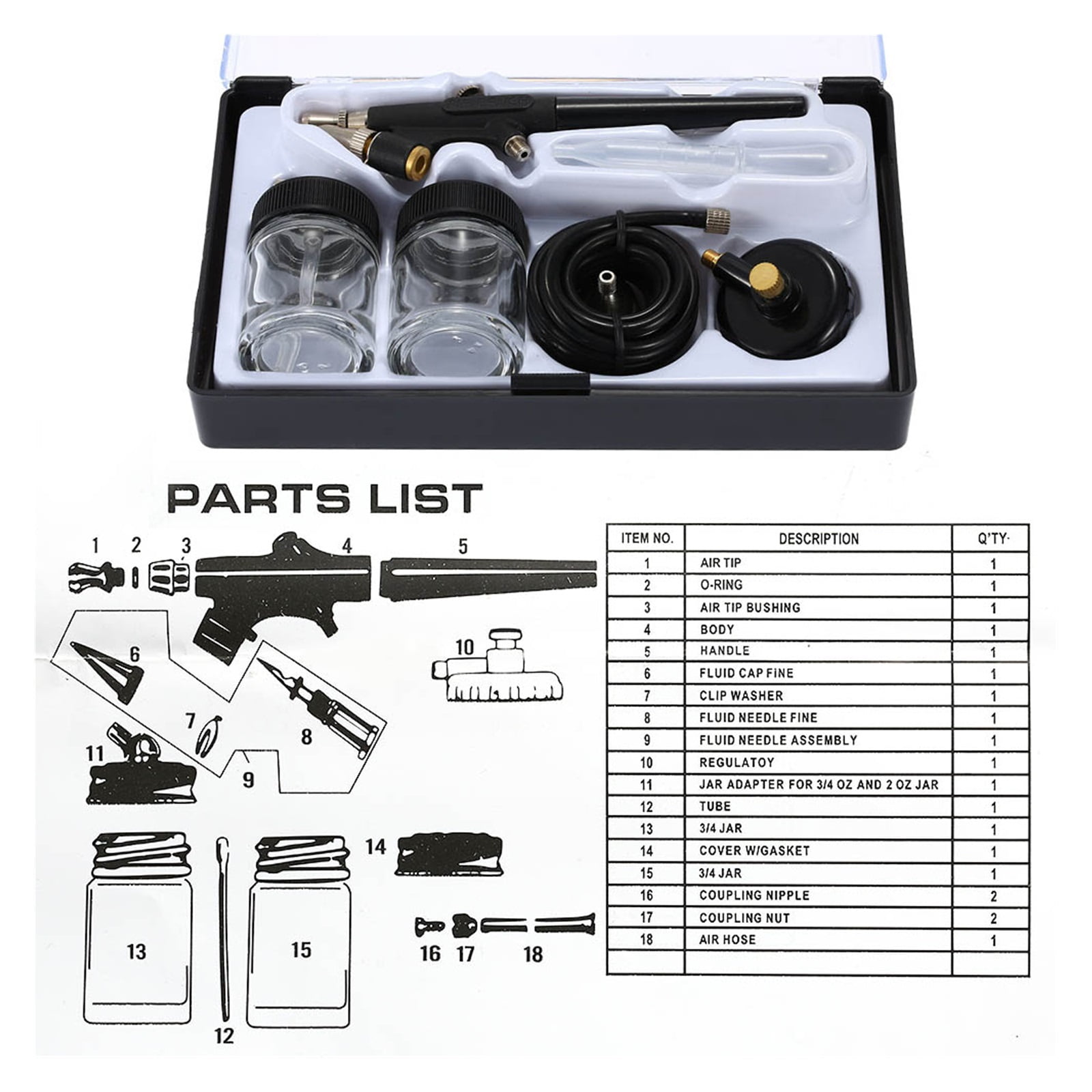 Professional Airbrush Air Compressor Kit Oil-less Quiet High-pressure Spraying Pump Tattoo Manicure Cake Spray Gun