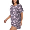 thumbnail image 3 of Womens Pajama Sets With Pocket, Elegant berry blossoms floral Lounge Sets Short Sleeve Sleepwear PJ Sets for Women, 3 of 6