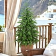thumbnail image 6 of Guvpev Christmas Decorations - Outdoor Christmas Tree for Front Porch - 3FT Artificial Norfolk Pine Tree - Realistic Potted Tree Xmas Decor for Home Indoor Outdoor Entryway Party Living Room Office, 6 of 7