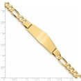 thumbnail image 3 of 14K Yellow Gold Flat Figaro Link Soft Diamond Shape ID Bracelet, 3 of 6