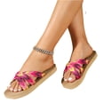 thumbnail image 3 of YOUYEDIAN Pantoufles pour Femmes Été Chaussures de Maison Mignonnes Sandales d'Intérieur Confortables Sandales de Plage (Rouge), 3 of 7