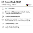 thumbnail image 5 of HP Smart Tank 6002 Wireless All-in-One Cartridge-free Ink Tank Printer with 2 years of ink included, 5 of 21