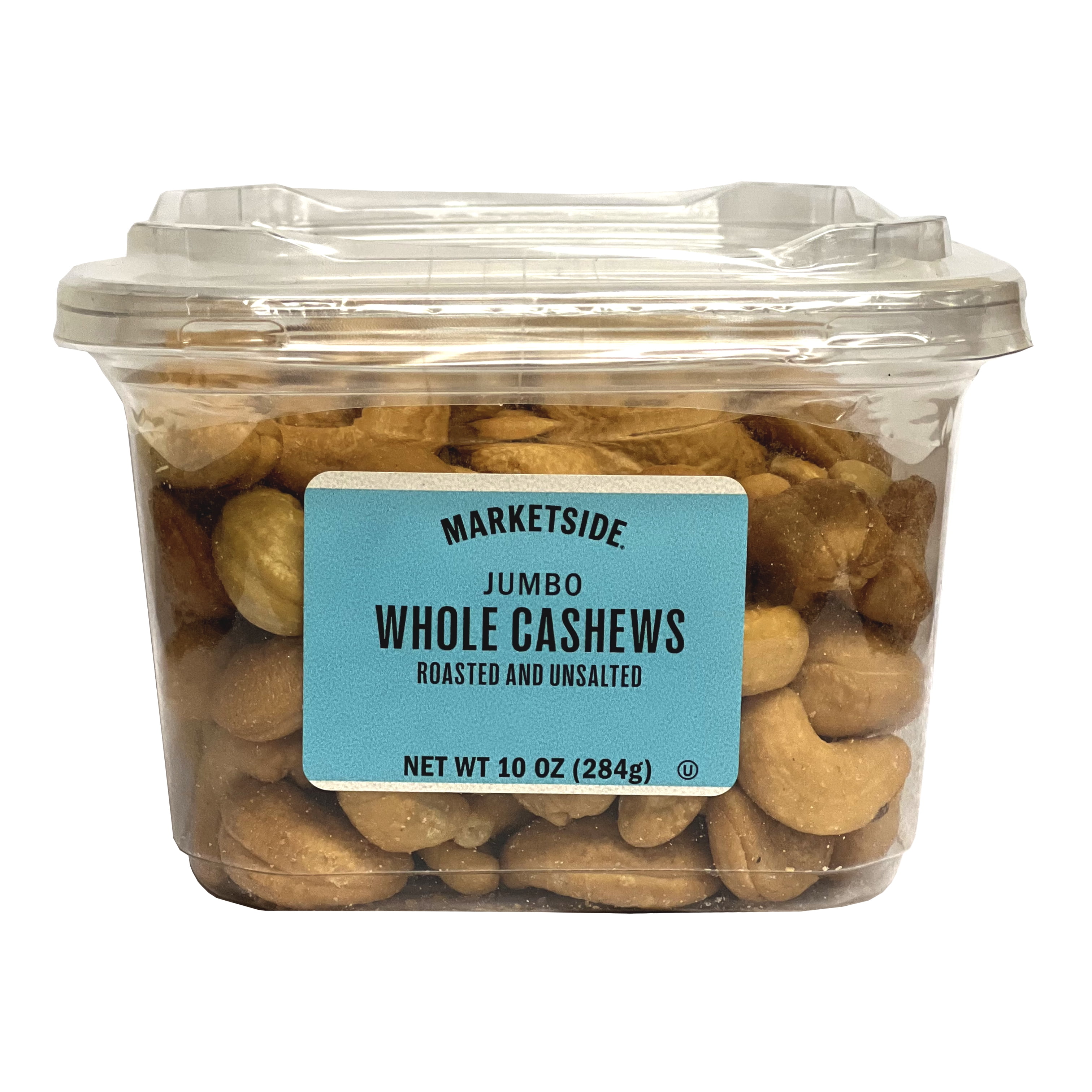 (2 pack) Marketside Roasted Unsalted Jumbo Whole Cashews, 10 oz