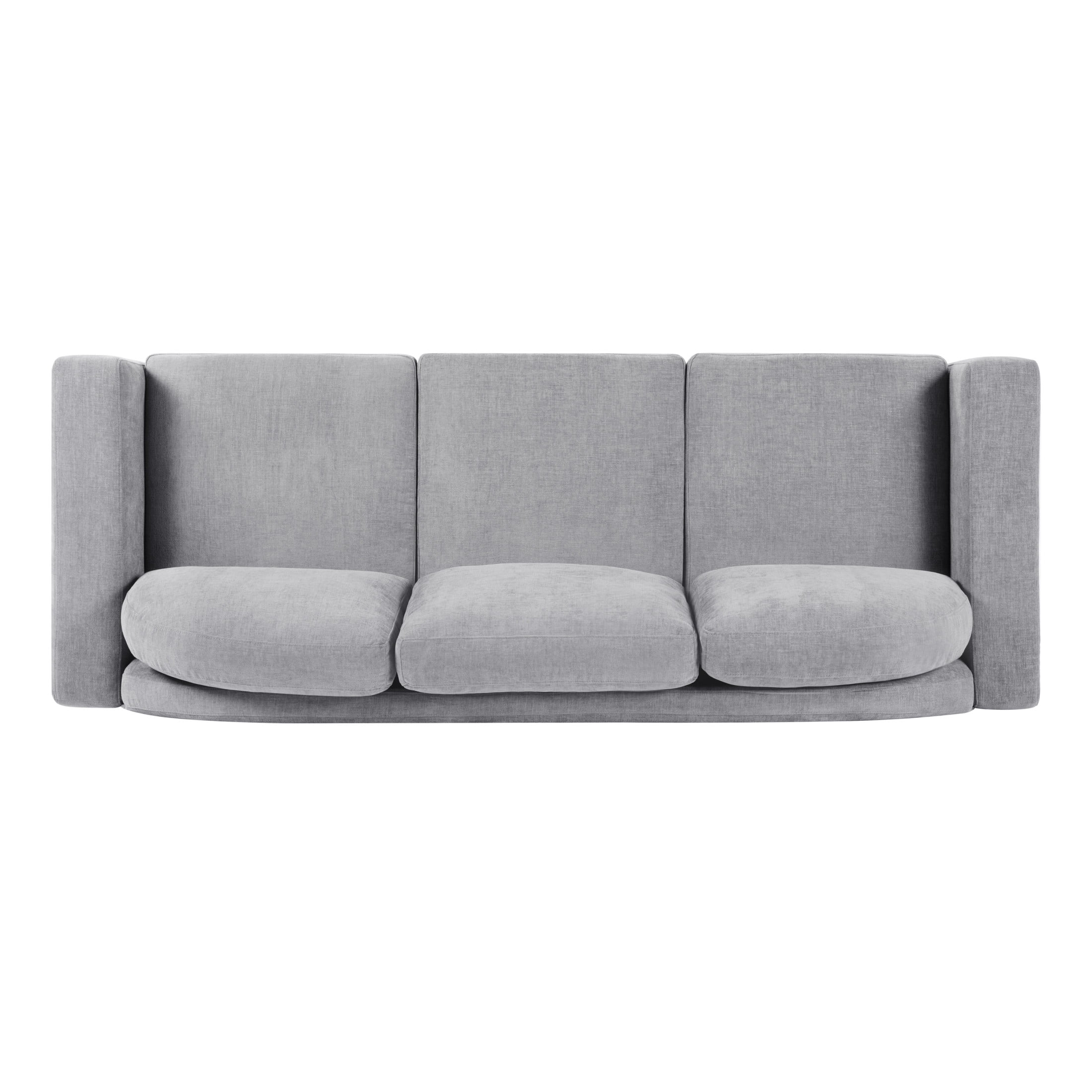 Christopher Knight Home 84.7" Modern Chenille Sofa Couch with Curved Backrest, 3 Seats, Gray