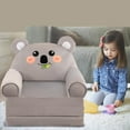 thumbnail image 3 of 2 In 1 Folding Children's Sofa Backrest Armchair, Cute Cartoon Lazy Sofa, Removable Washable Velvet Cover & High-Density Foam, 3 of 5
