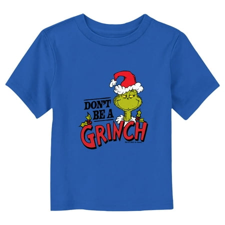 

Toddler s Dr. Seuss Christmas Don’t Be a Grinch Santa Hat Graphic T-Shirt