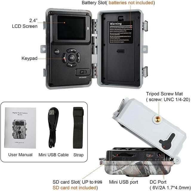 2-Pack BlazeVideo Game and Deer Trail Camera 64MP, 12960P H.264 MP4 No Glow Night Version for Wildlife Hunting Field Tree Scouting Cam for Outdoor Animal Tracking andIndoor Security Surveillance