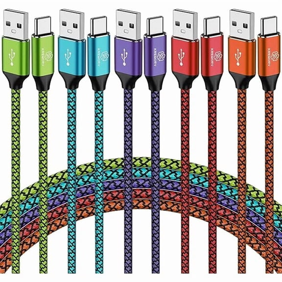 can USB Type C Cable 5-Pack 10ft USB A to Type C Cable 10 Feet Extra Long Fast Charging Type C Cord Phone Charger for Samsung Galaxy S10 S9 S8 Note 9 8 10, LG G8 G7 G6 V30 G8 G7