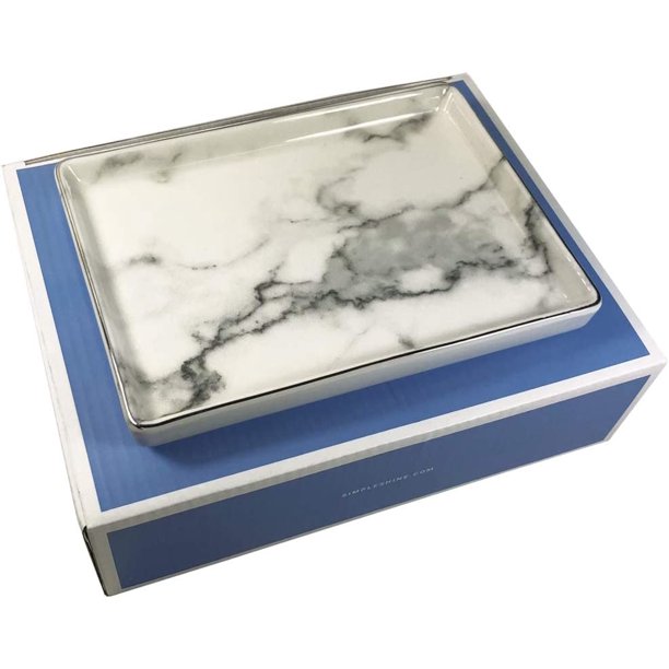 Simple Shine Jewelry Dish Tray Marble Pattern Ceramic Dish Key
