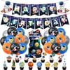 Astronauts Birthday Decorations Unisex Include Happy Birthday Banner/ Cake Topper/ Cupcake Topper/ Ballons/ Ribbon String Halloween Christmas Thanksgiving Party Supplies