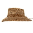 thumbnail image 4 of Yuanlong Womens Cowboy Hat Woven Straw Beaded Shell Detail Early Spring Spring Summer Carnival Valentine’s Day Fashion Hat, 4 of 4