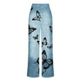 thumbnail image 6 of Tawop Jeggings Womens Jeans Style Wide Leg Loose Modern Fit Printed Jeans for Women Butterfly Jeans, 6 of 6