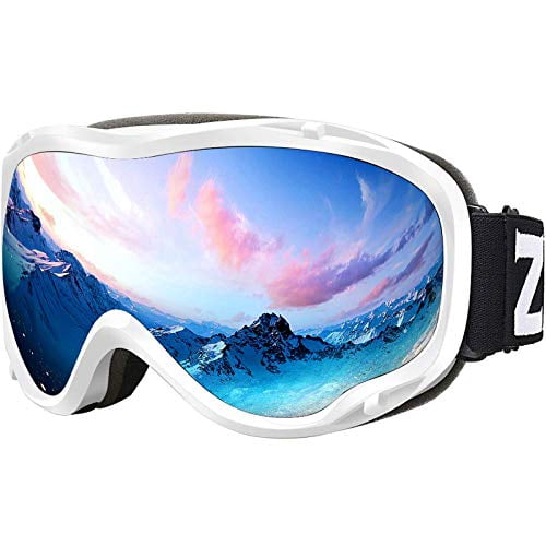 ZIONOR Lagopus Ski Snowboard Goggles UV A-VLT 8.6% White Frame Silver Lens 