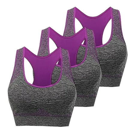 sovlvnd Discount 3pc Women s Simplicity Lightweight Sports Bra Fitness Running Shockproof Yoga Tank Top No Steel Ring Casual Comfort Sports Bra M