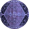 thumbnail image 1 of Ahgly Company Machine Washable Indoor Round Persian Blue Traditional Area Rugs, 4' Round, 1 of 4
