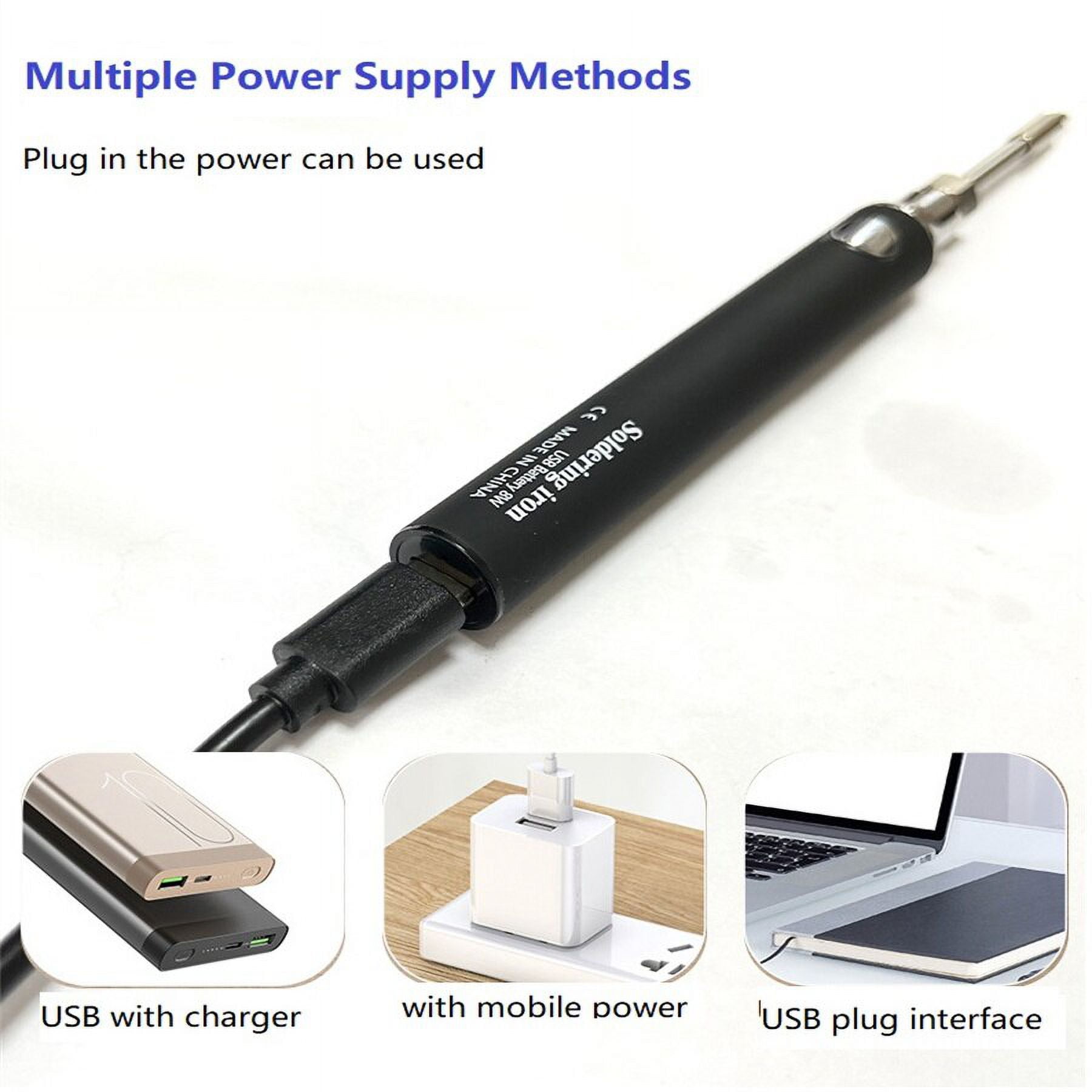 Cordless Soldering Iron Tool Pen, Portable USB 5V 8W Electric Powered Rechargeable And Temperature Adjustment Welding Equipment,Soldering Iron Kit ,Accurate Temperature Control