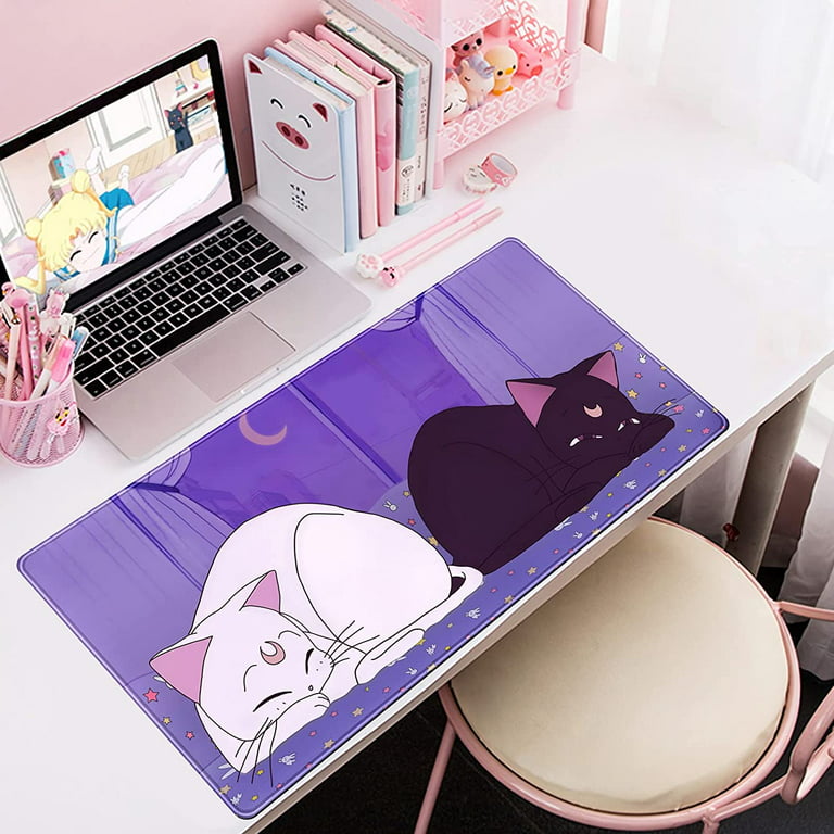 Kawaii Cute Desk Mat Beige Japanese Anime Large Mouse Pad XXL Extended  Gaming Mousepad Keyboard Mouse Mat Desk Pad Cute Desk Accessories for  Computer Laptop 31.… in 2023
