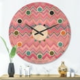 thumbnail image 2 of Designart 'Abstract Retro Geometric Pattern Design III' Mid-Century Modern Wood Wall Clock, 2 of 5