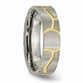 thumbnail image 4 of Titanium Grooved Yellow IP-plated Ladies 6mm Matte Brushed Finish Wedding Band Ring Size 11, 4 of 7