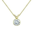thumbnail image 1 of 18K Yellow Gold Round Bezel-set Solitaire Moissanite Pendant Necklace (2 1/2ct TGW, 9mm, O.White) 16 to 18-inch by Diamond Wish, 1 of 4
