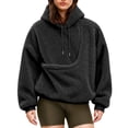 thumbnail image 2 of laqbezok Fleece Pet Hoodie Carrier, Women's Sweatshirt With Cat Dog Pouch, Cozy Hoodie With Pet Pouch & Large Pocket for Puppy Kitten Dogs Holder, Black L, 2 of 9
