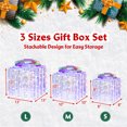 thumbnail image 2 of Set of 3 Christmas Lighted Gift Boxes, Plug in 156 LED Light Up Tinsel Present Box Decorations for Outdoor Indoor Christmas Tree, Yard, Home Decor (13"+10"+8") (Multicolor), 2 of 9