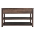 thumbnail image 7 of Retro Design Console Table with 2 Open Shelves & 3 Drawers, Pine Solid Wood Frame and Leg, Narrow Long Sofa Table, Large Storage Space for Living Room, Entryway, Espresso, 7 of 7