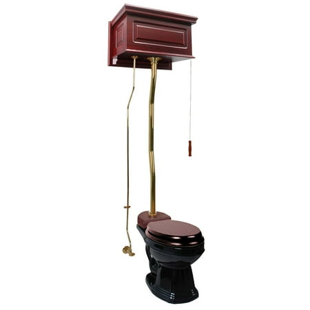 - Cherry High Tank Z-Pipe Toilet Round Black Bowl | Renovators Supply