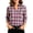 Hot Pink, variant on 3/4 Sleeve Plaid Blouses Collar Dressy Casual Shirts Daily Fashion Loose Fit Tops