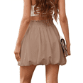 thumbnail image 3 of Women Summer Boho High Waisted Ruffled Cute Casual Dressy Mini Skorts Khaki L, 3 of 7