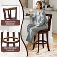 thumbnail image 5 of Kadyn Swivel Barstools Set with High Backs and Footrests, 26 Inch Counter Height Stools for Home Bar, Kitchen with Supportive Backrest, Brown, 5 of 6