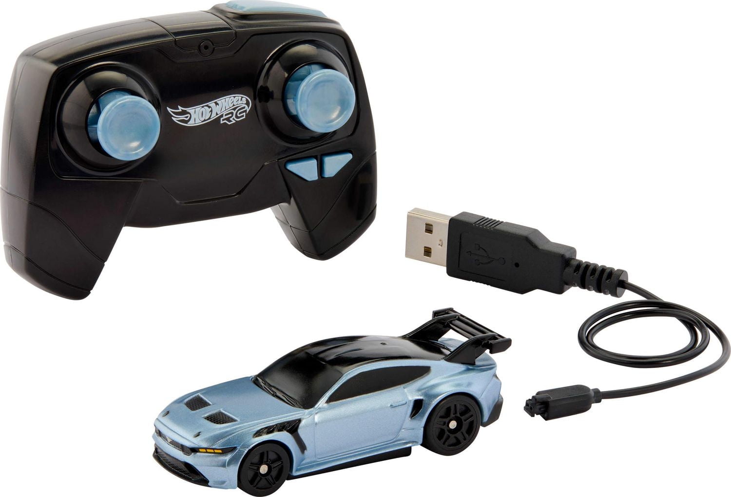 Hot Wheels RC 1:64 Scale Ford Mustang GTD, Battery-Powered Remote-Control Toy Car