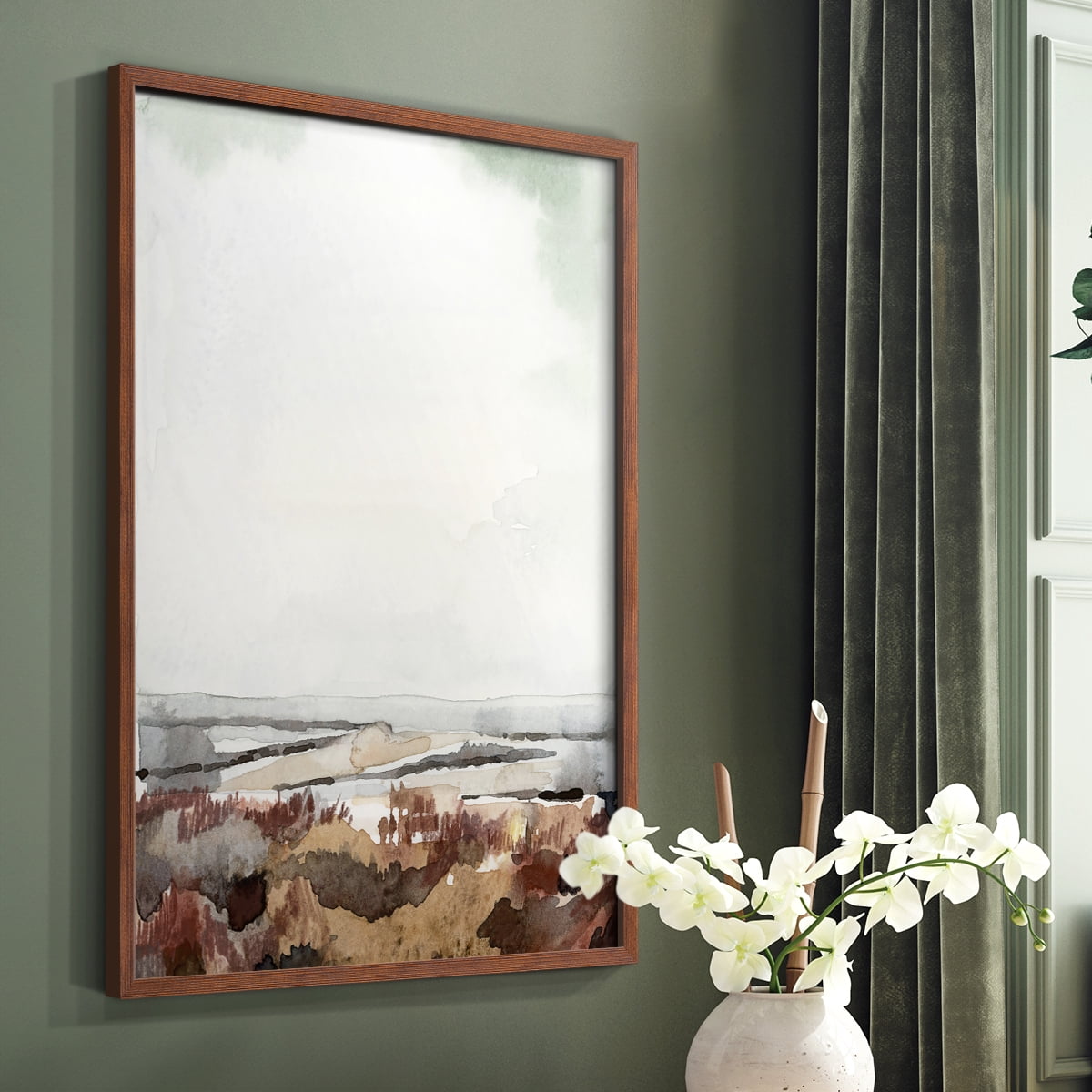 Coastal Inlet Study I Framed Print in Brown Solid Wood Framed Print No Nail Hanging