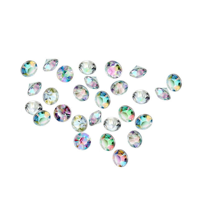 Paquete de 1000 diamantes de imitación, adornos acrílicos, gemas dispersas de cristal, decoraciones de mesa, estuche cosmético, rellenos de Ropa, zapatos y accesorios Miscelánea blanco plateado 3MM Sonducket AP008773-05