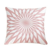 Set of 2 Embroidered Decorative Pillows, Inserts & Covers, Accent Pillows, Throw Pillows with Cushion Inserts Included 18x18 (Pink)