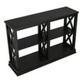 thumbnail image 4 of 46.5in Entry Console Table with Open Shelves and X-Shaped Frame, Hallway Entryway Sofa Side 3-Tier Table, 4 of 5