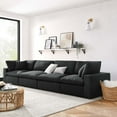 thumbnail image 1 of Modway Commix Ensemble de Canapé Sectionnel 4 Pcs Surrembourré Rempli de Duvet, Noir, 1 of 10