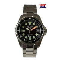 Del Mar Watches 50421 500 Meter Men's Premier Pro Dive Watch, Back Dial, SS Bracelet - 1