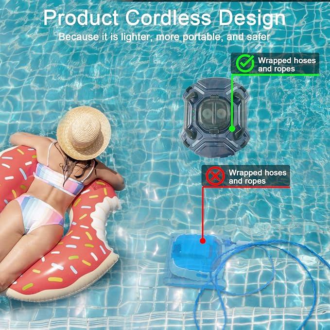Logan's Toy Chest Cordless Robotic Pool Cleaner - Dual-Motor, 120 Min Runtime